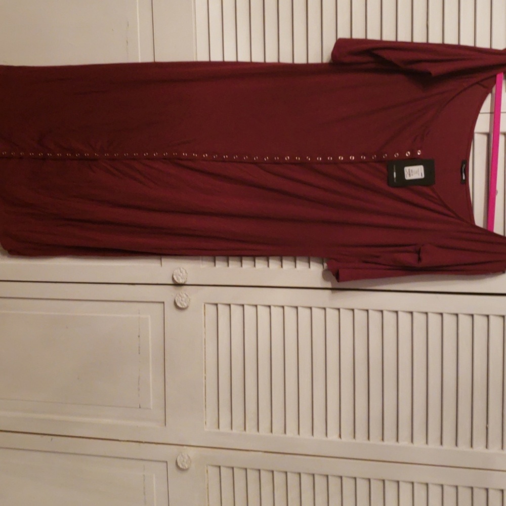 Puppy love dress burgundy in color